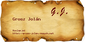 Grosz Jolán névjegykártya